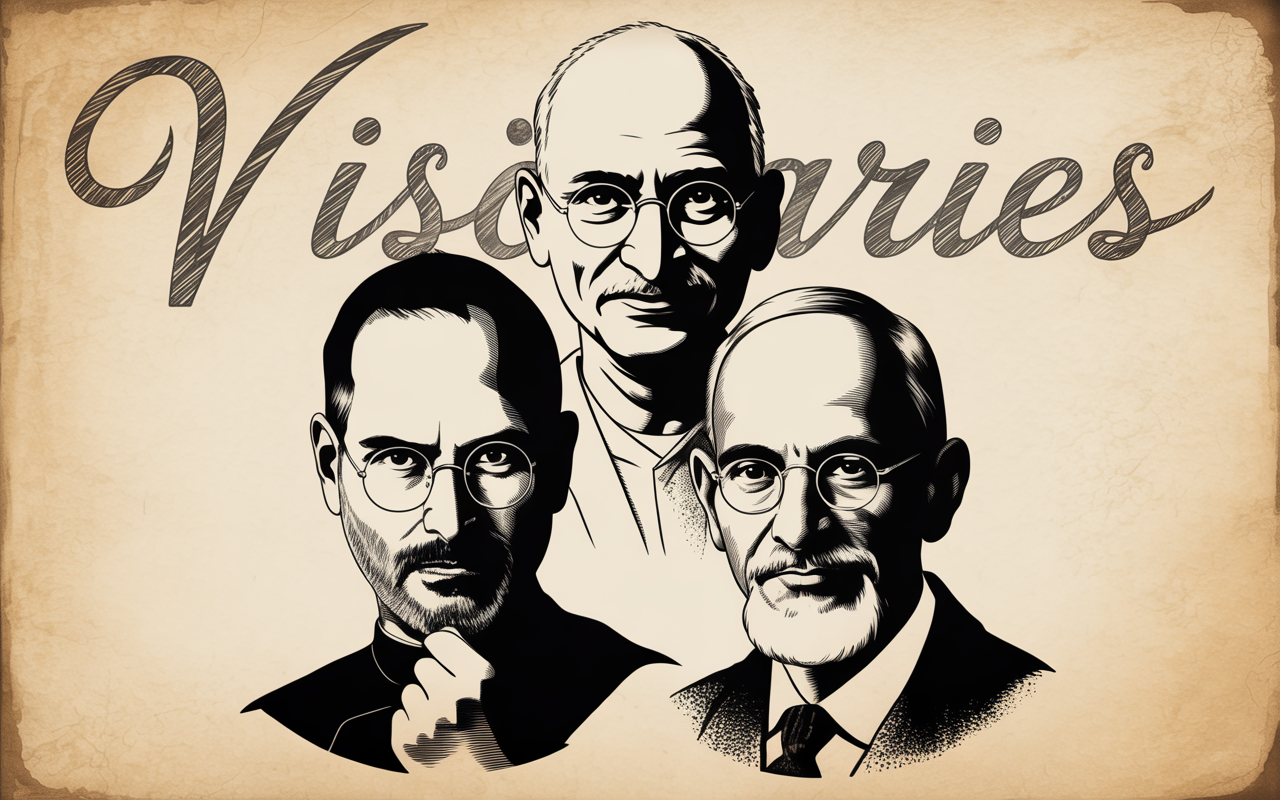 Vintage-style collage of rimless eyewear icons