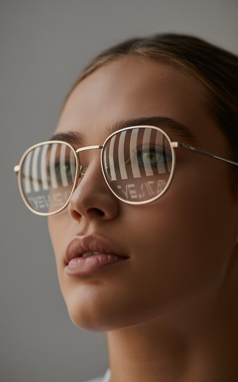 Oval glasses styled with square face shape
