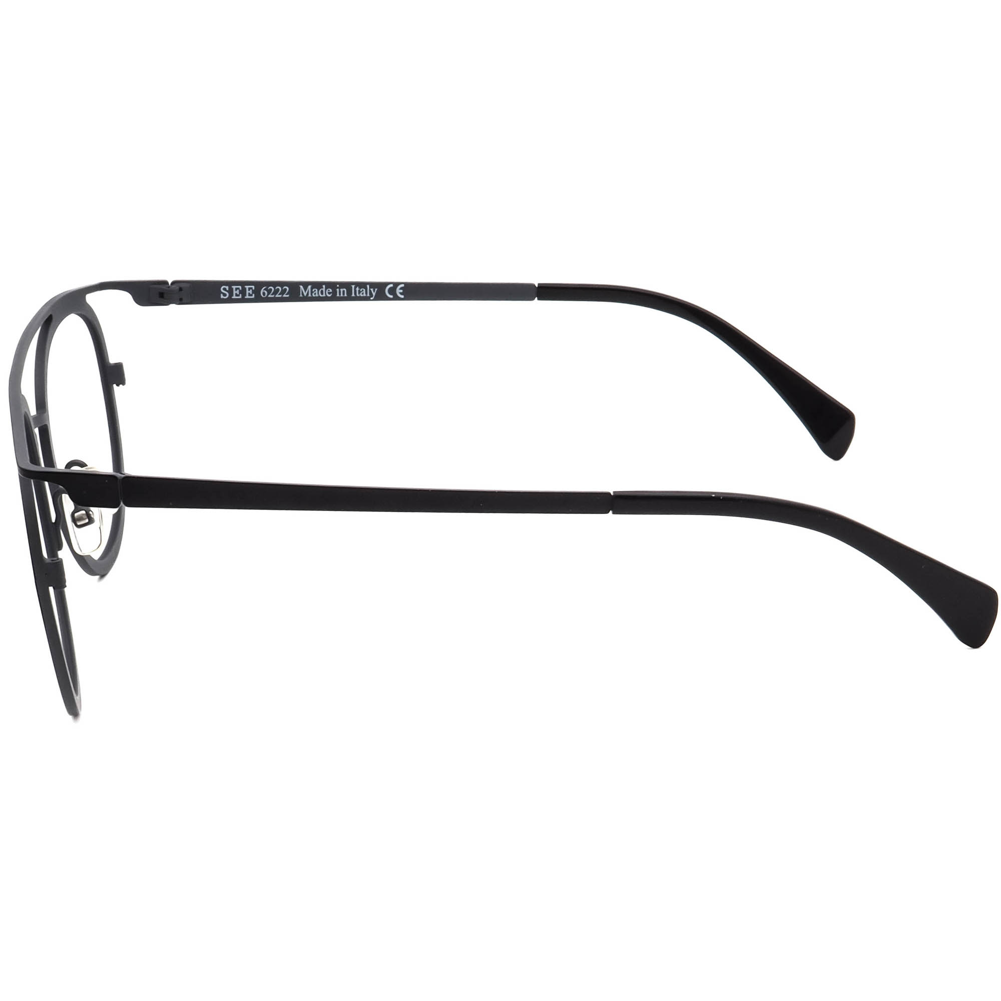 See Eyewear Eyeglasses 6222 C3 Black Rounded Square Metal