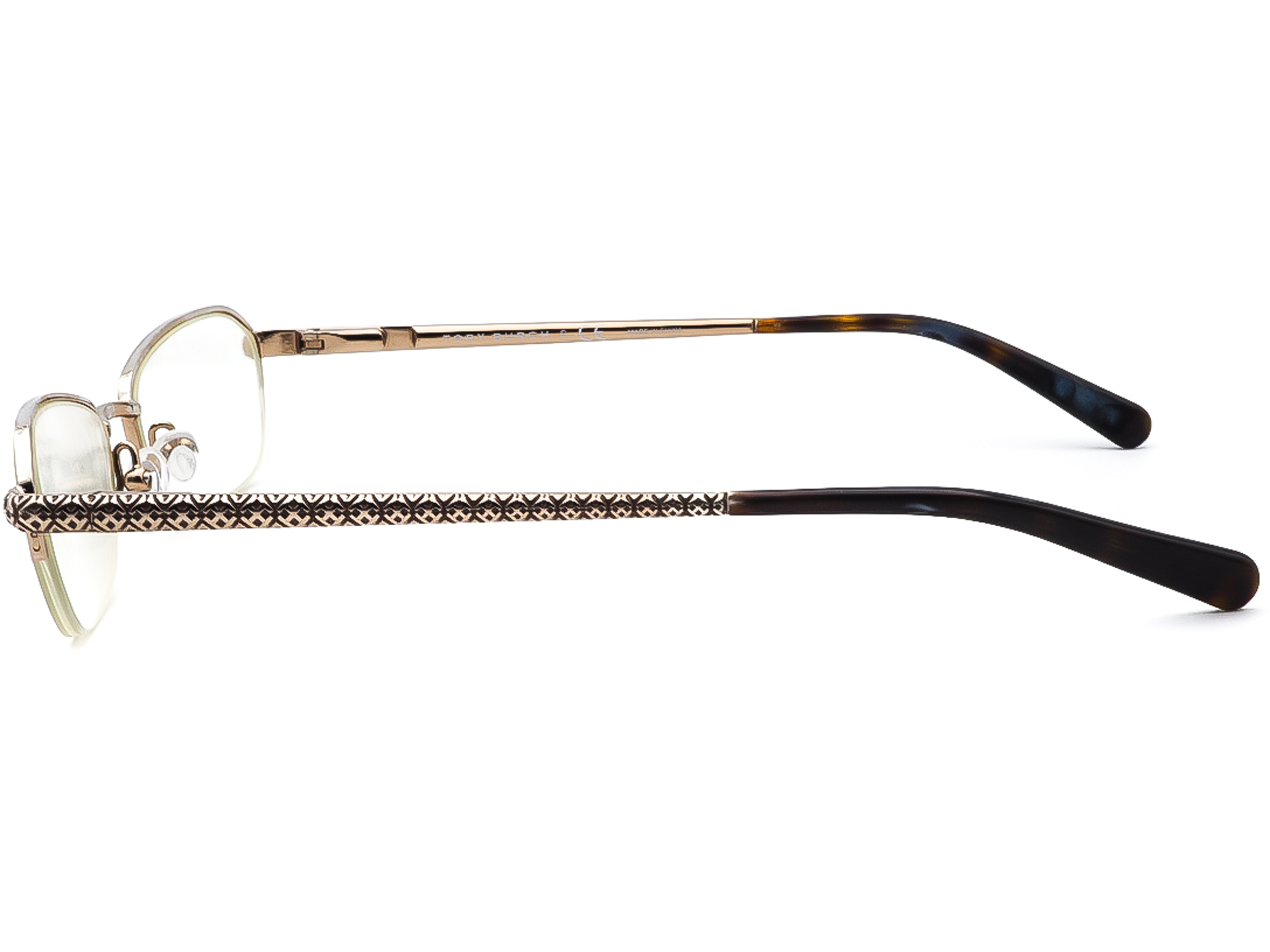 Tory Burch Eyeglasses TY1003 106 Gold Half Rim Metal Frame