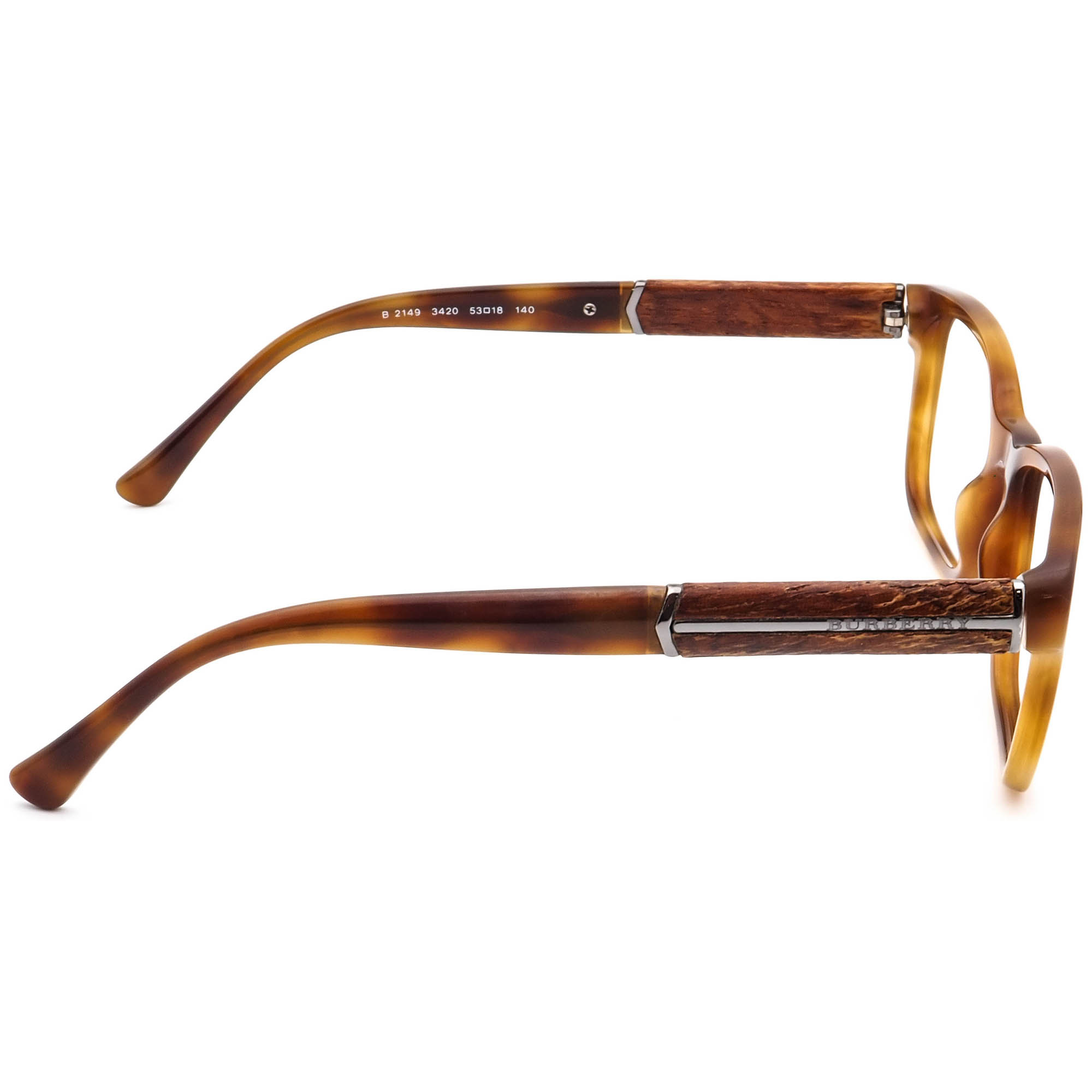 Burberry Eyeglasses B 2149 3420 Havana Brown Wood Brille Frame