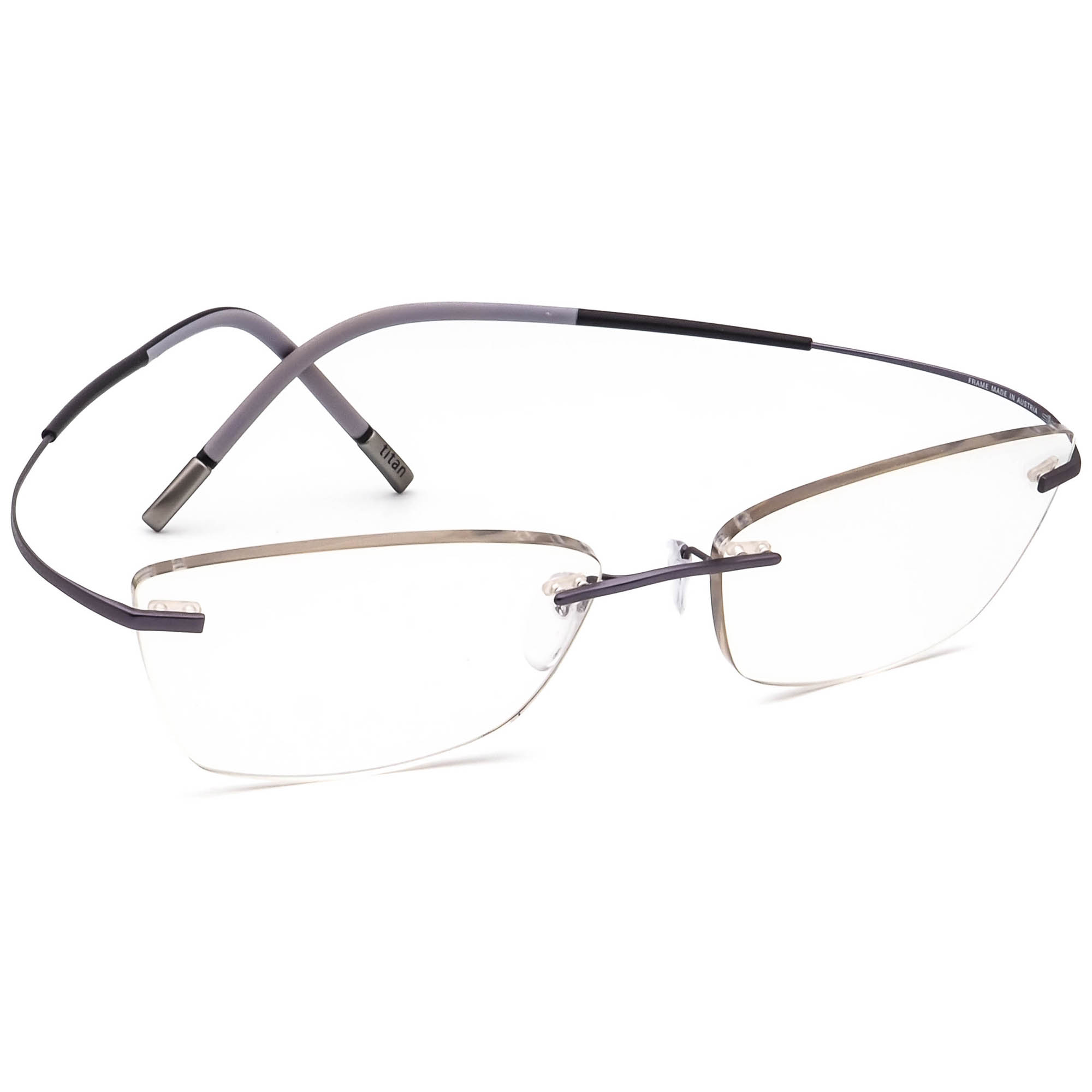 Silhouette Eyeglasses 7581 40 6057 Titan Violet Rimless Austria 53