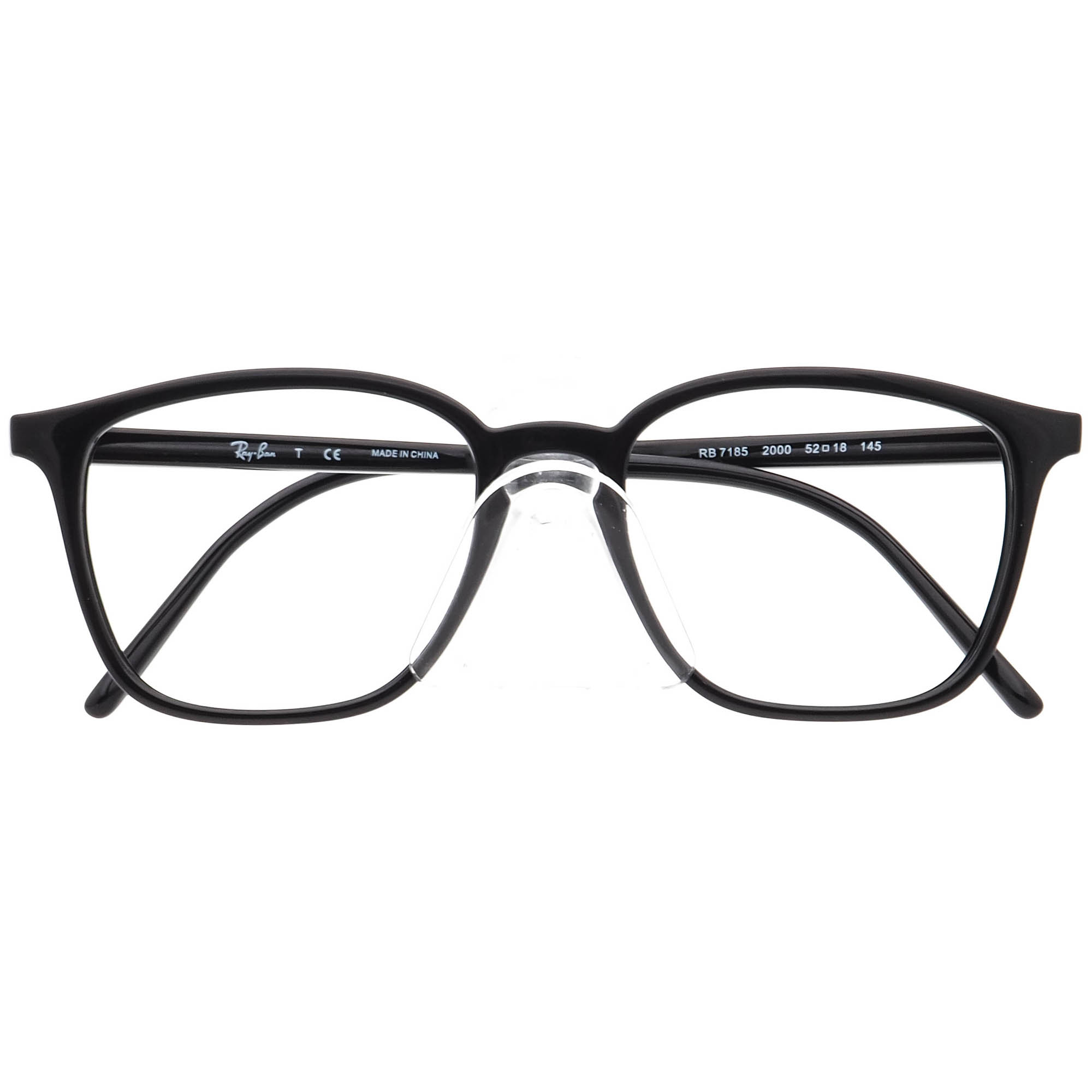 Ray-Ban Eyeglasses RB 7185 2000 Polished Black Square Frame 52[]18