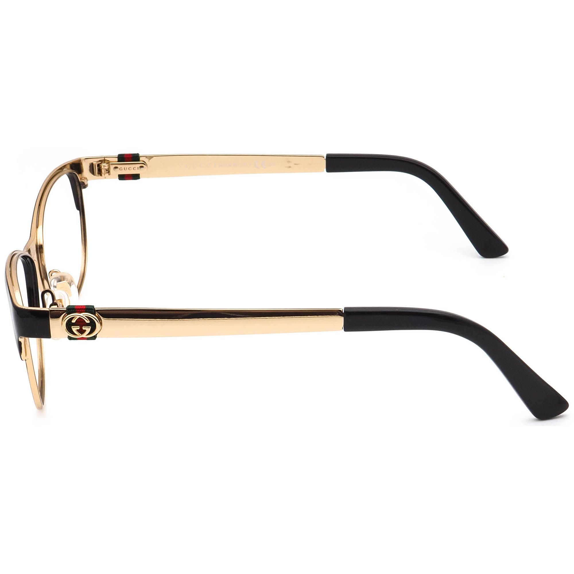 Gucci Eyeglasses GG 4281 4Z6 Shiny Black & Gold Metal Frame