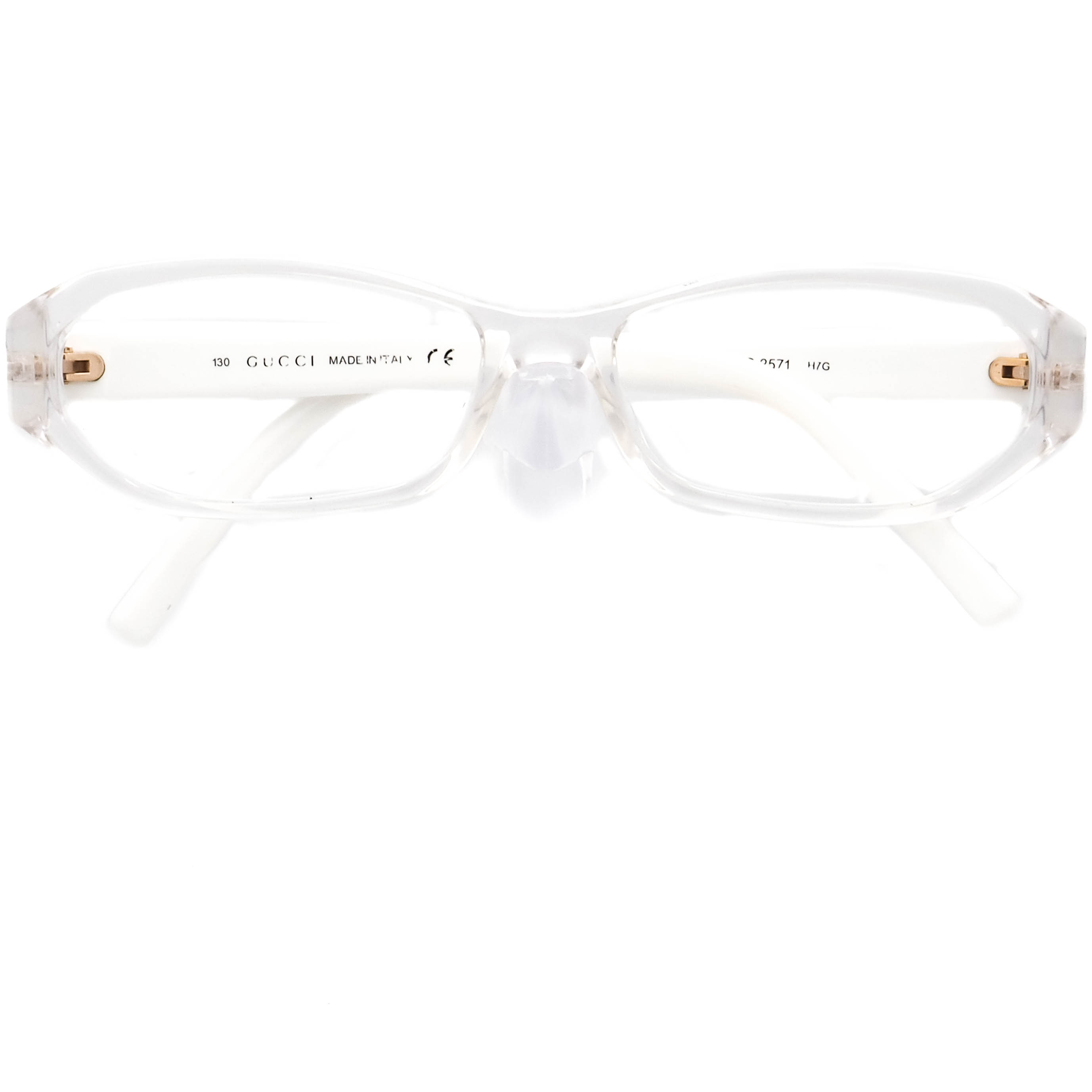 Gucci Eyeglasses GG 2571 H7G Crystal/White Rectangular Frame Italy