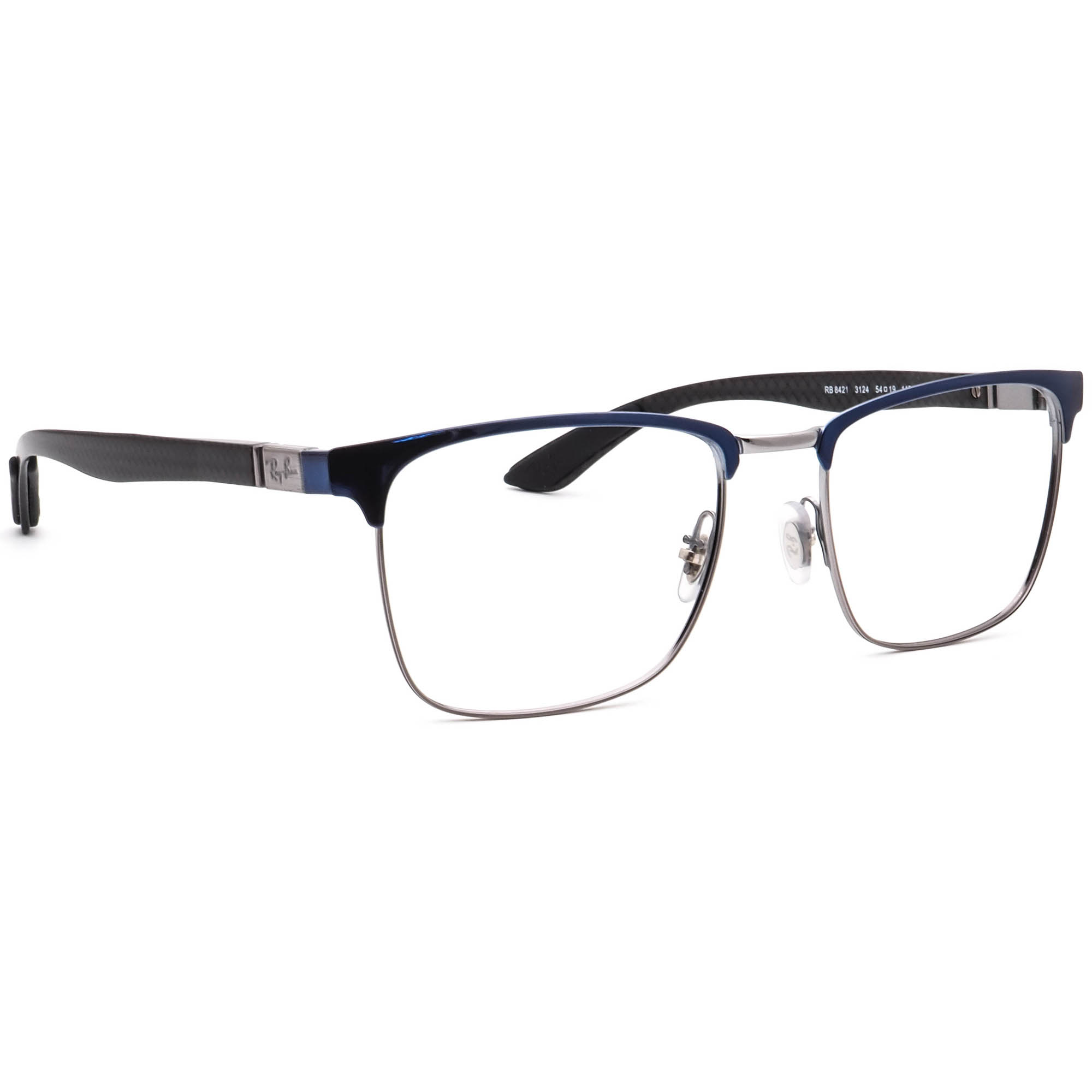 Gunmetal Frames W/ Charcoal Blue Lenses Gunmetal Classic Metal Rectangle Blue Light Glasses - Beckum main image 3