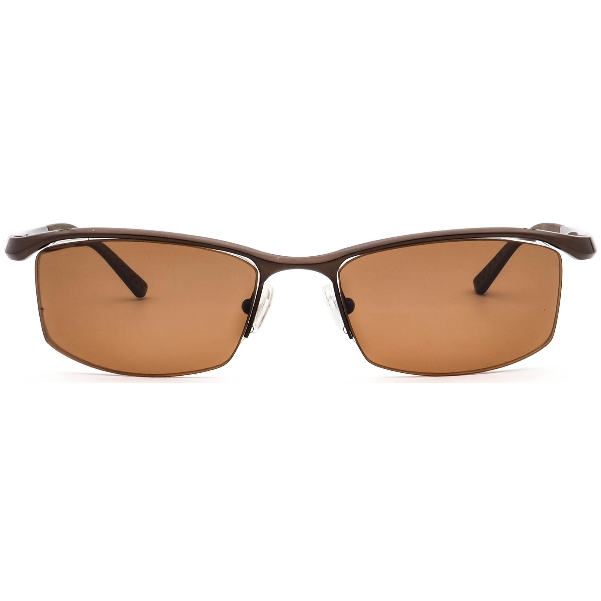 Nike Men's Eyeglasses 6037 259 Titanium Brown Half Rim Frame 53