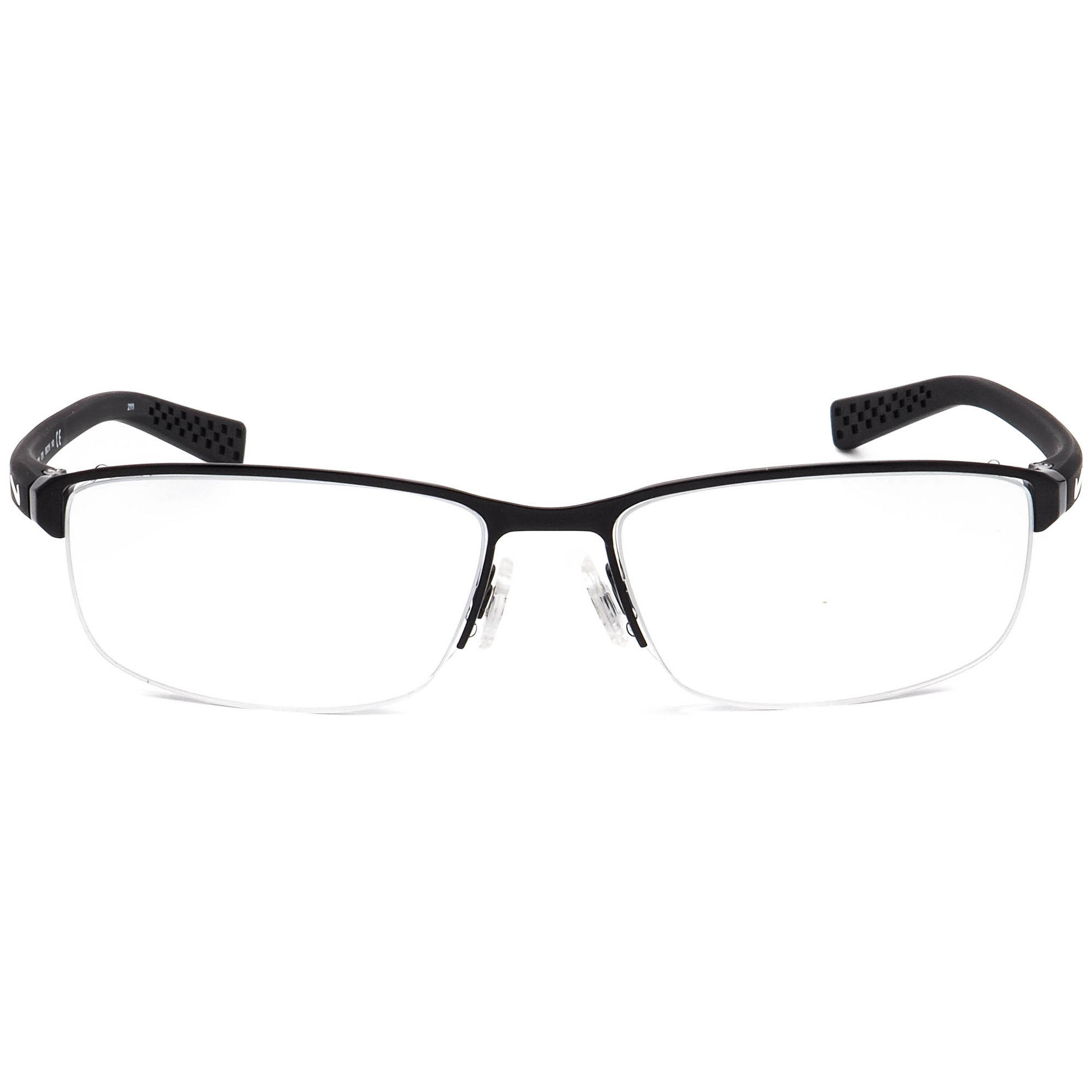 Nike Men's Eyeglasses 8098 010 Black Half Rim Frame 56[]16
