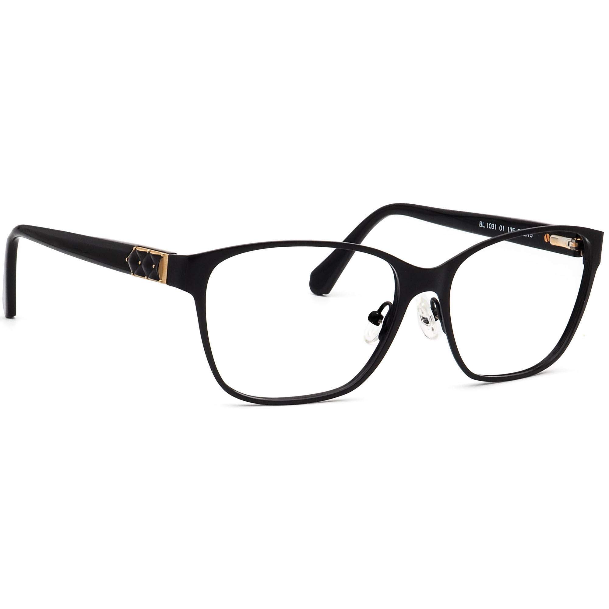 Balmain Eyeglasses BL 1031 01 Black Semi Butterfly Metal
