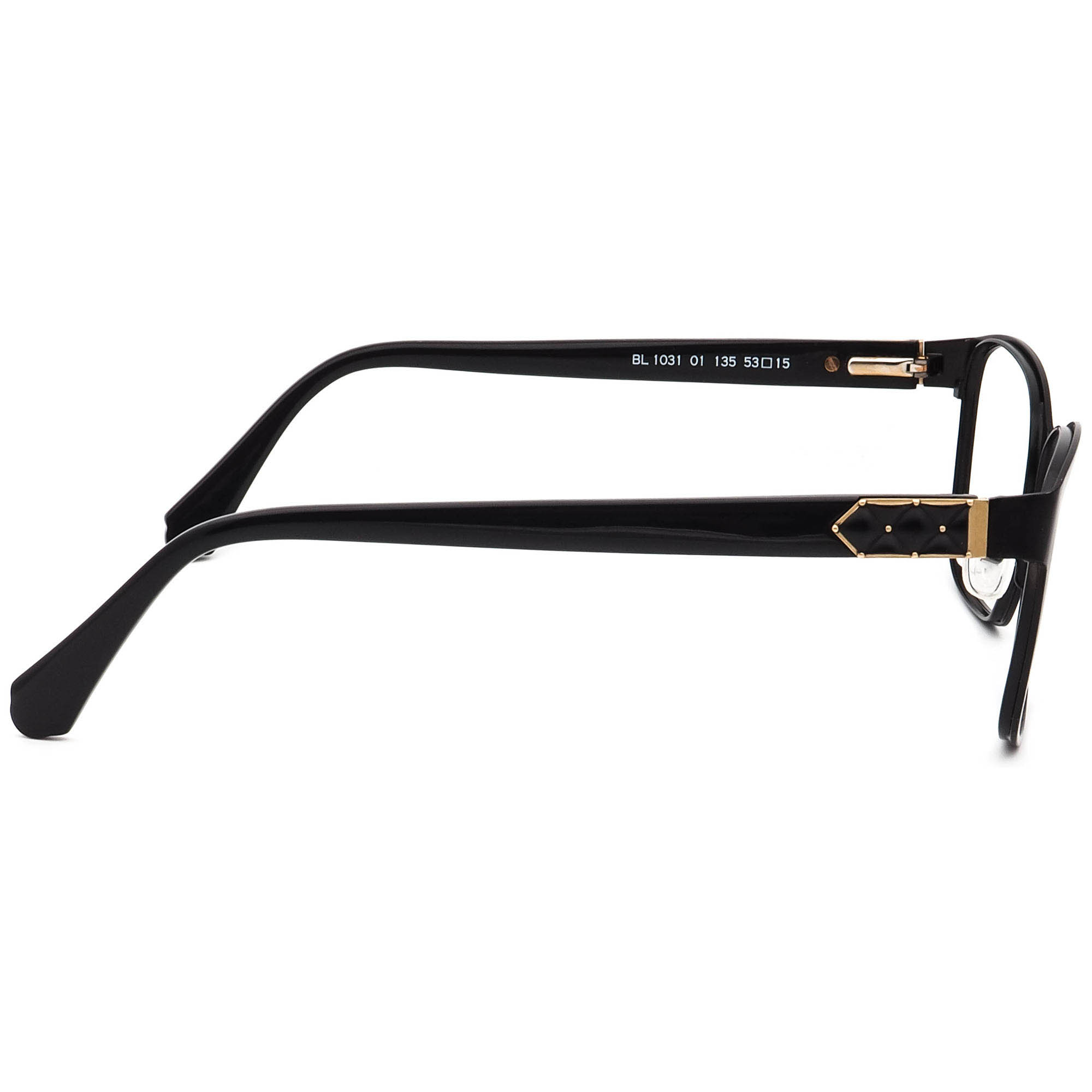 Balmain Eyeglasses BL 1031 01 Black Semi Butterfly Metal
