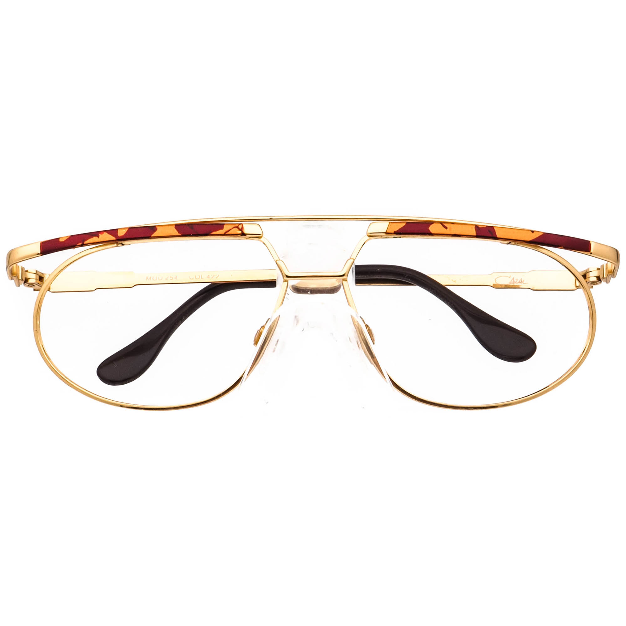 Cazal Eyeglasses MOD 254 COL 422 Gold & Tortoise Pilot Metal 