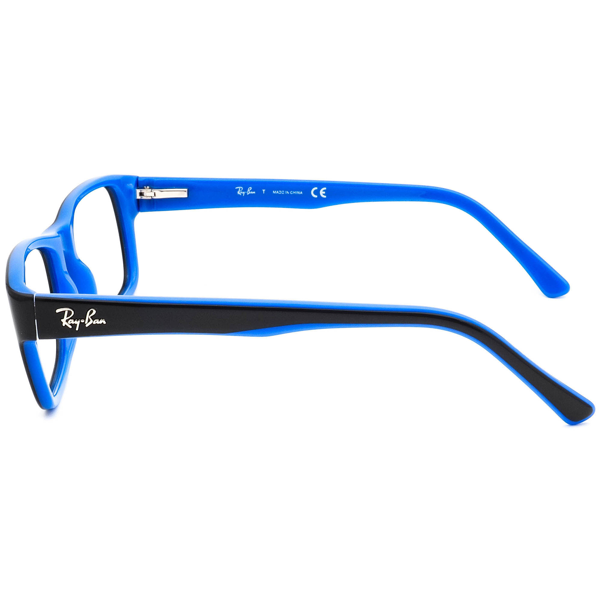 Ray Ban RB 5268 5179 Eyeglasses Black Blue Square Frames 52-17-135 Buy Ray Ban RX5268 Eyeglasses 50-17-135 Top Black On Blue  main image 2