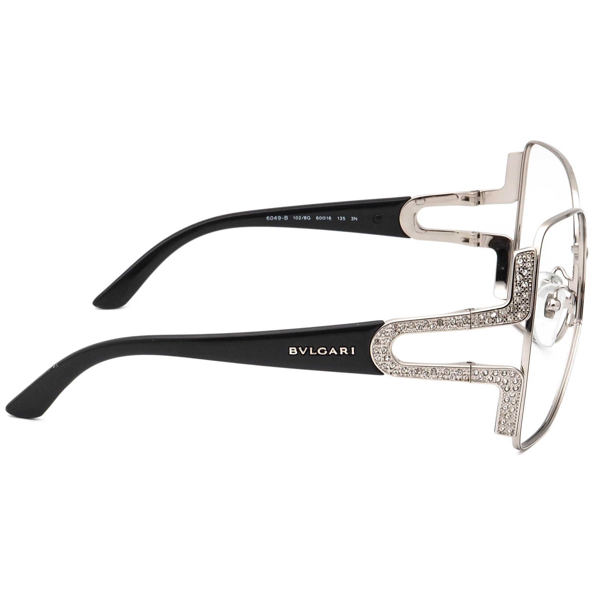 Bvlgari Sunglasses Frame Only 6049-B 102/8G Silver/Black w