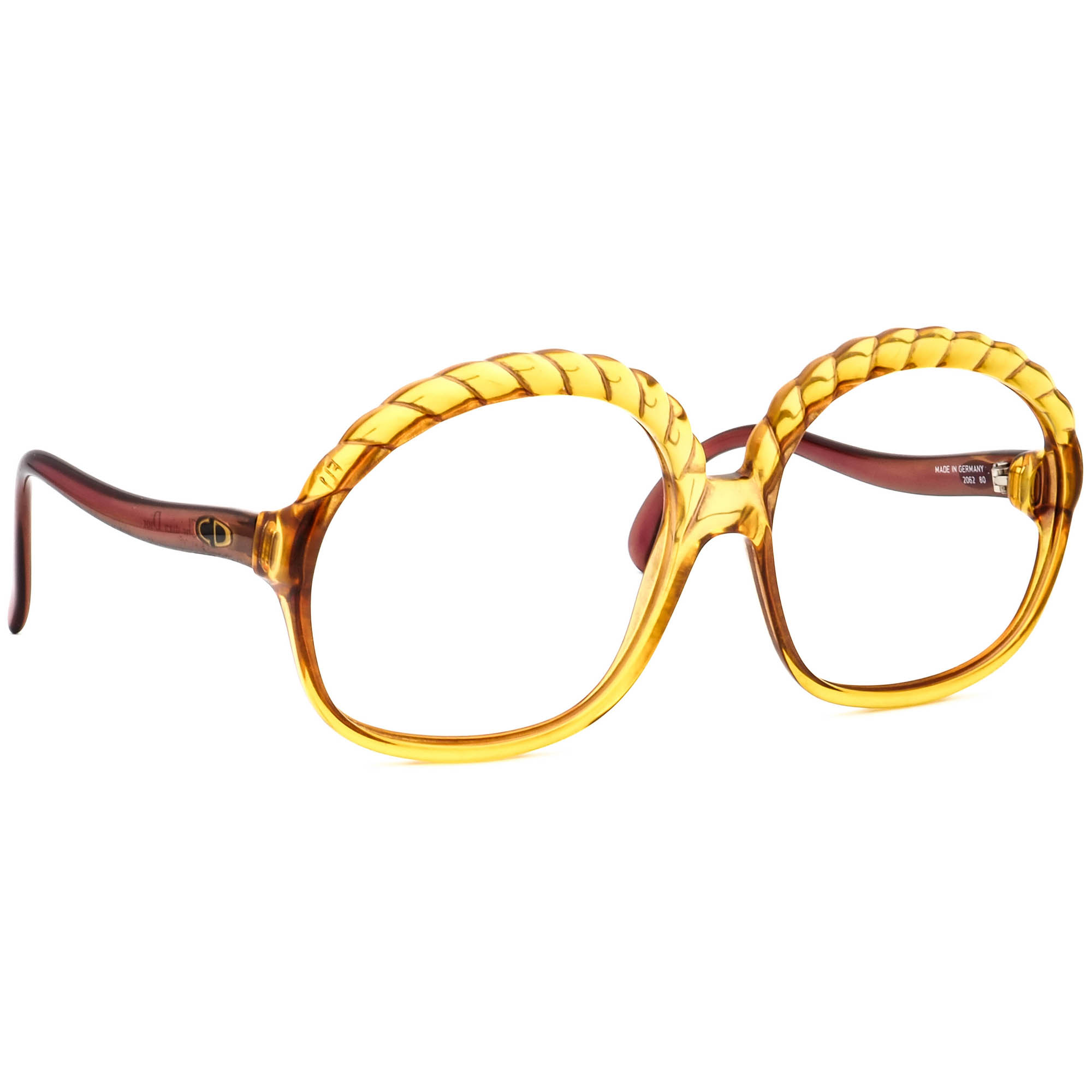 Christian Dior Vintage Sunglasses Frame Only 2062 80 Honey