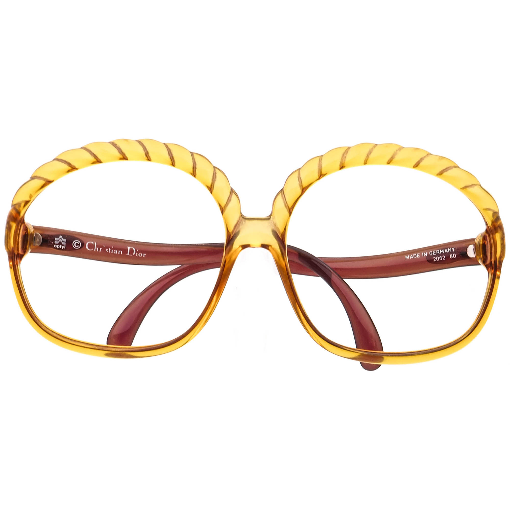 Christian Dior Vintage Sunglasses Frame Only 2062 80 Honey