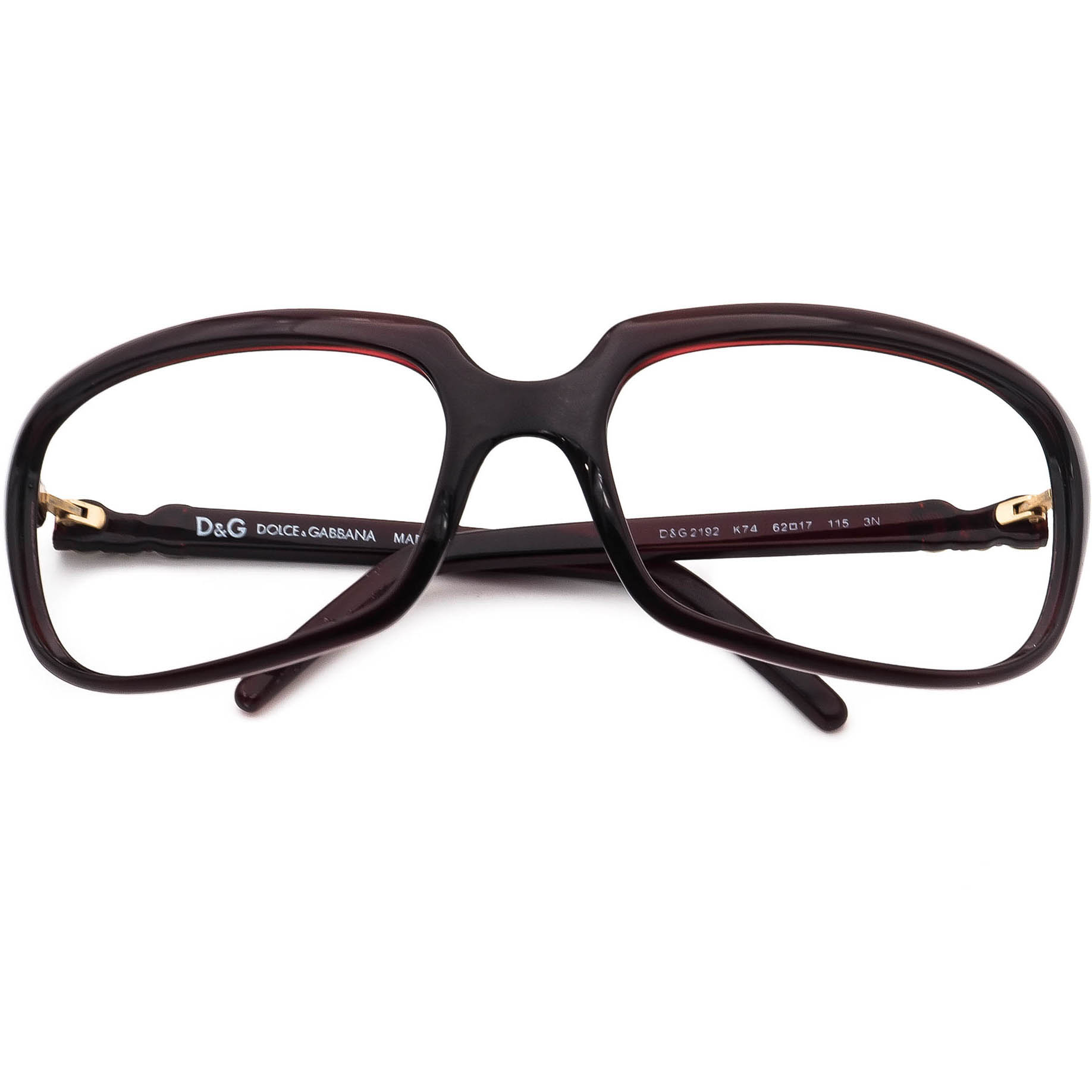Dolce Gabbana Sunglasses Frame Only D&G 2192 K74 Burgundy Wrap