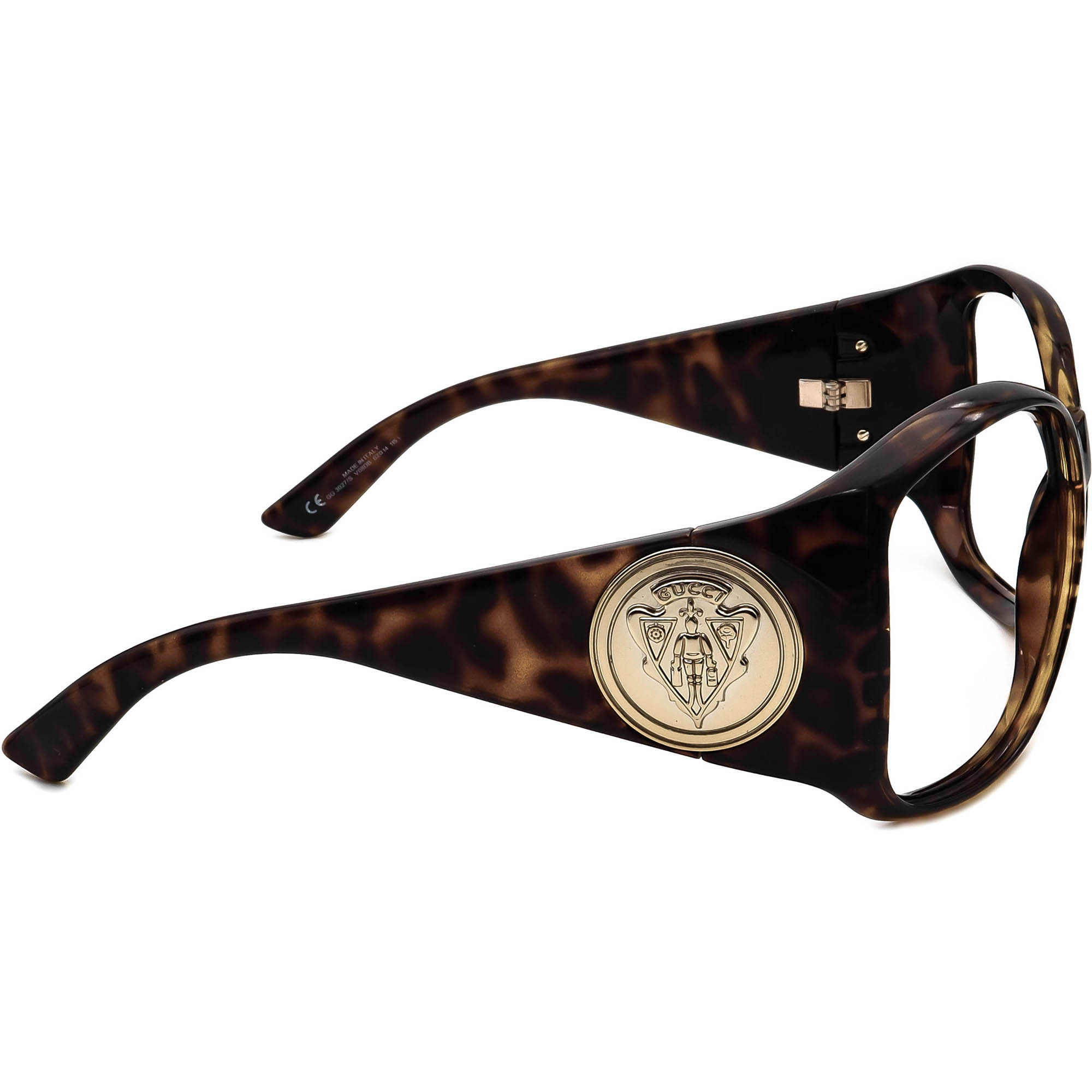 Gucci Women's Sunglasses GG 3027/S V08DB Tortoise Square Italy 62