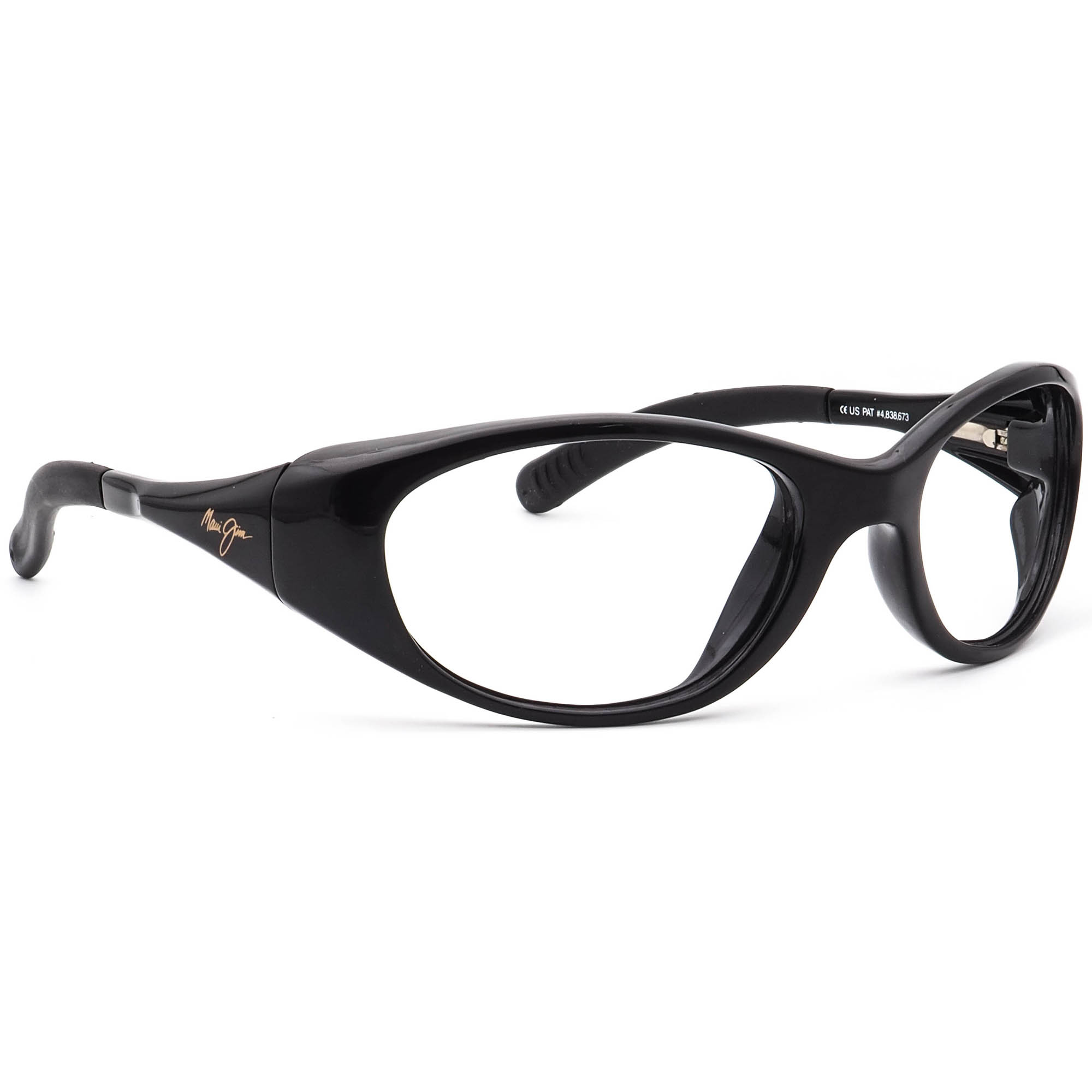 Maui Jim Sunglasses Frame Only MJ142-02 Polished Black Oval Japan