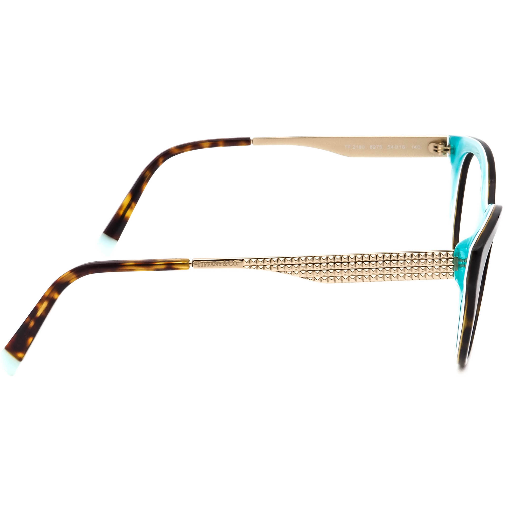 Tiffany & Co. Two-Tone Cat Eye Glasses in Blue and Gold Eyeglasses Tiffany TF2217 | Free Shipping | Glasses.com® main image 3