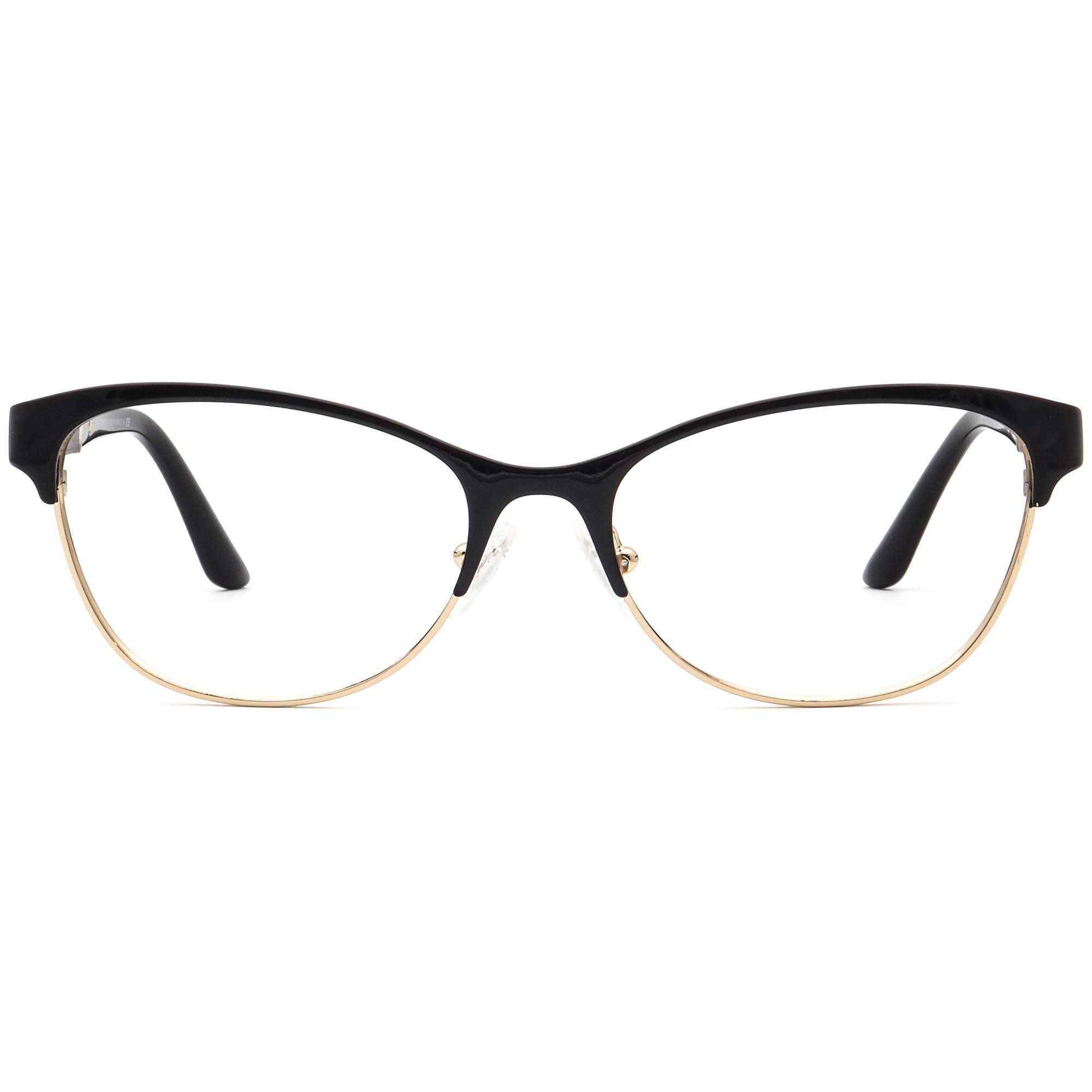 Versace Eyeglasses MOD. 1233-Q 1366 Black/Gold Cat Eye Frame 