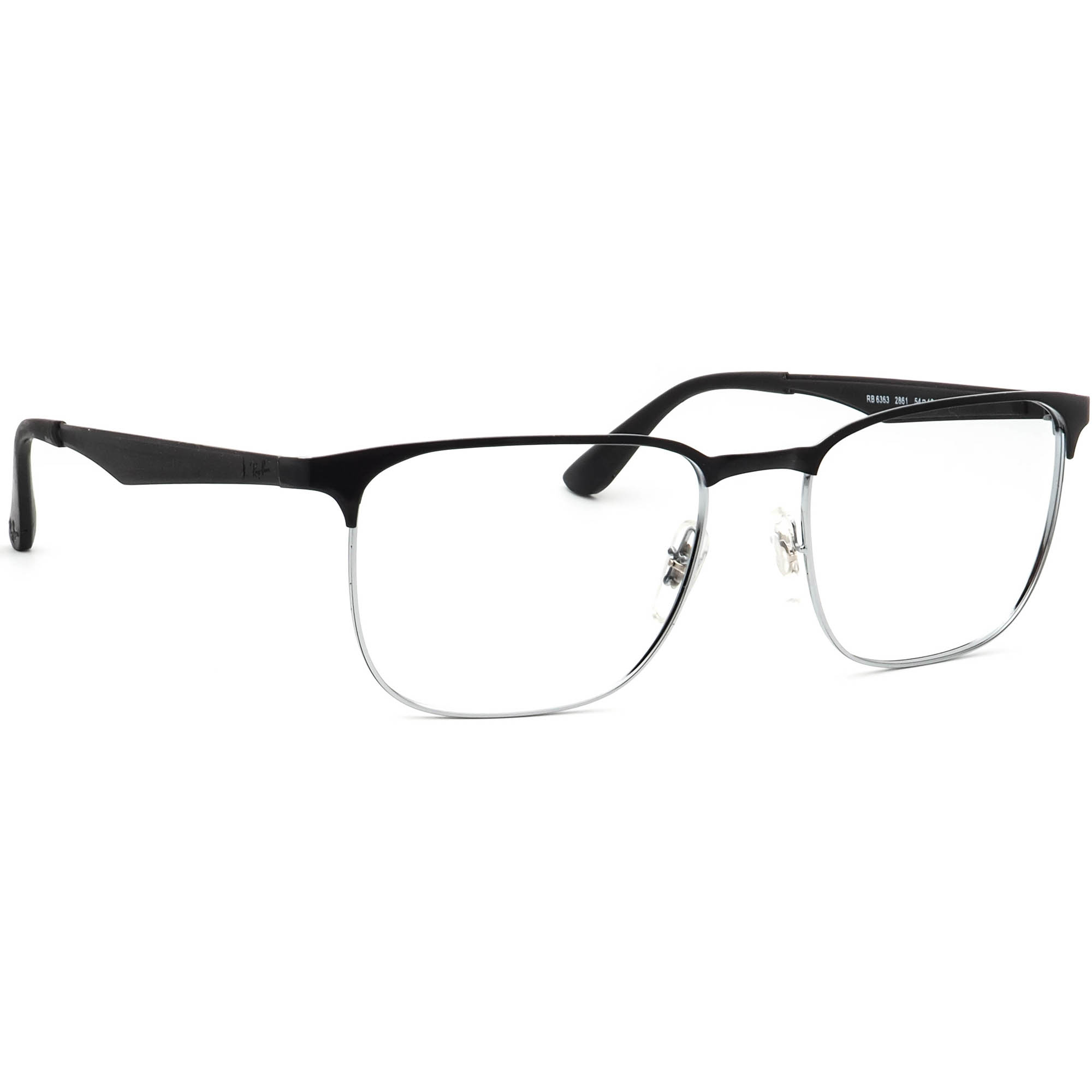 Ray-Ban Eyeglasses RB 6363 2861 Black on Silver Square Metal