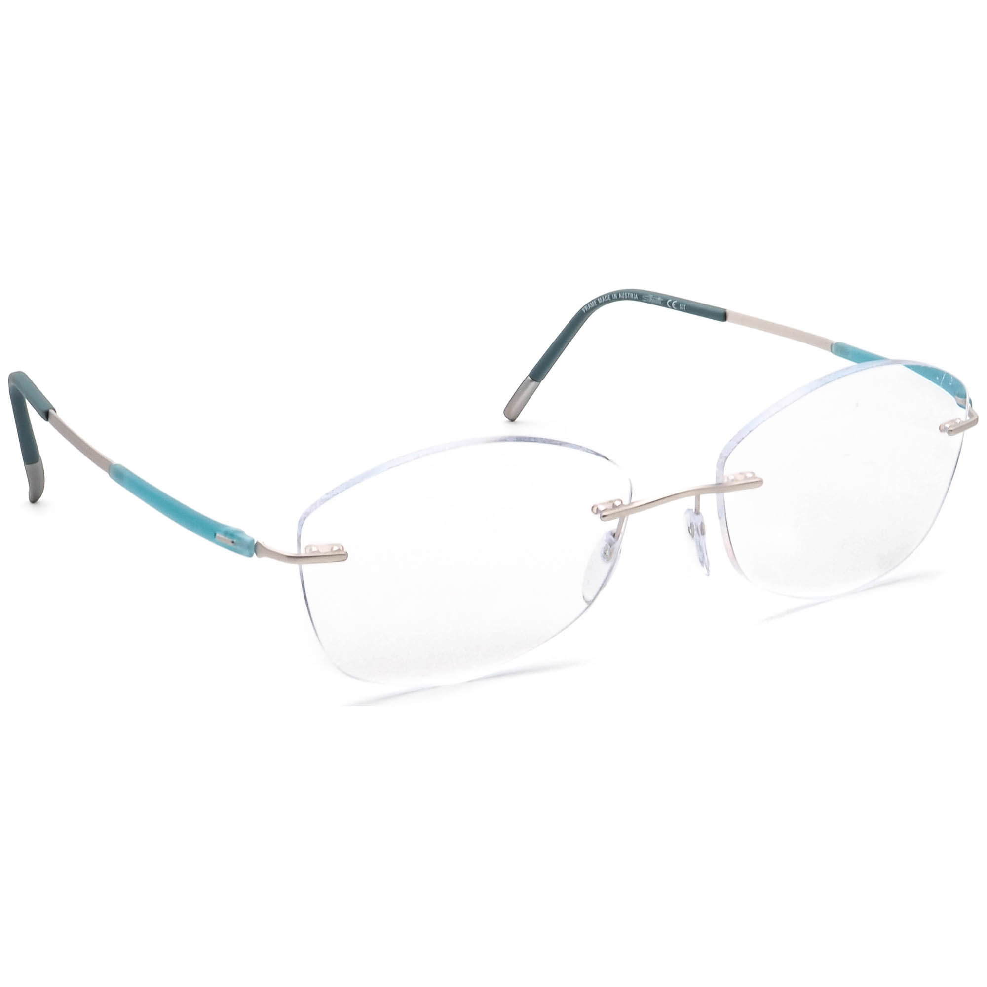 Silhouette Eyeglasses 5540 70 7000 Silver/Blue Rimless Frame