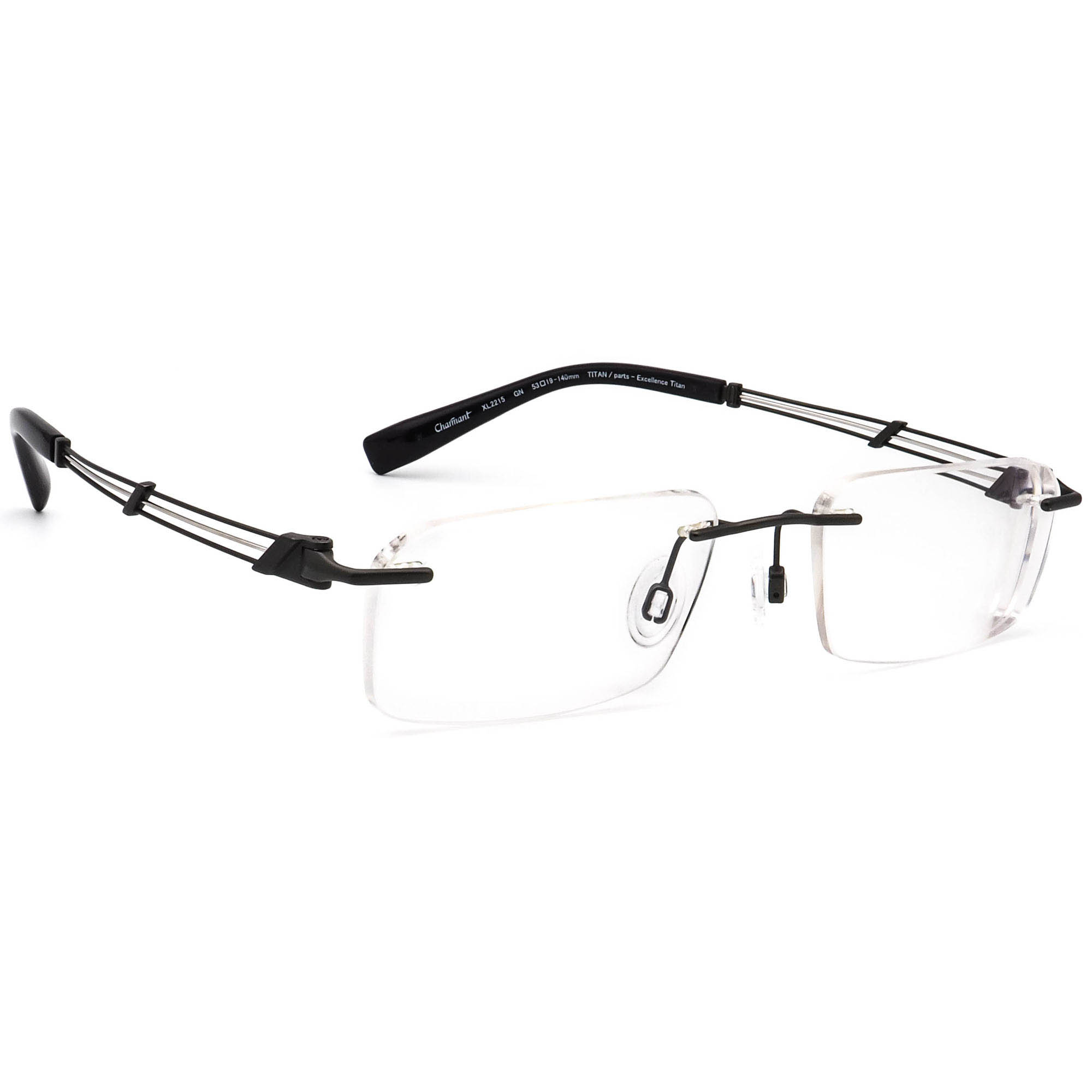 Charmant Eyeglasses XL2215 GN Line Art Gunmetal Rimless Frame