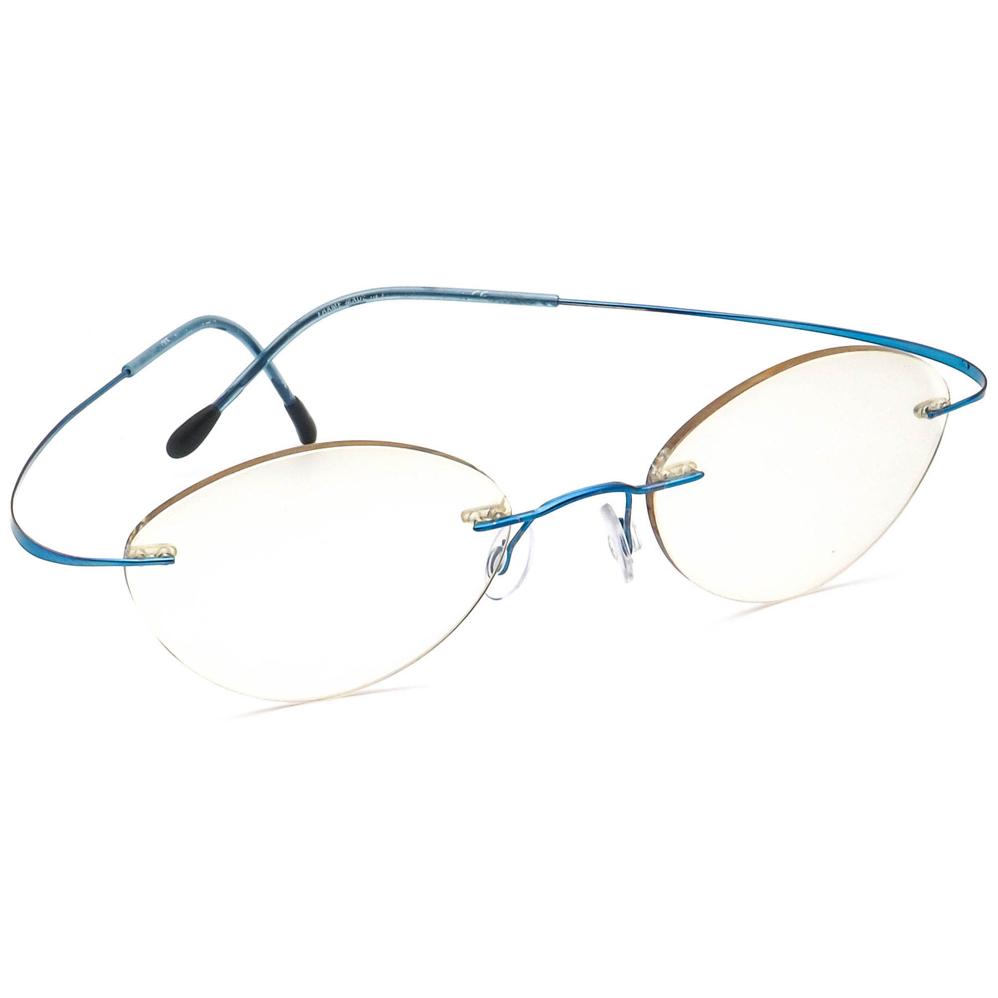Silhouette Eyeglasses 7395 40 6054 Titan Blue Rimless Frame  display picture 3
