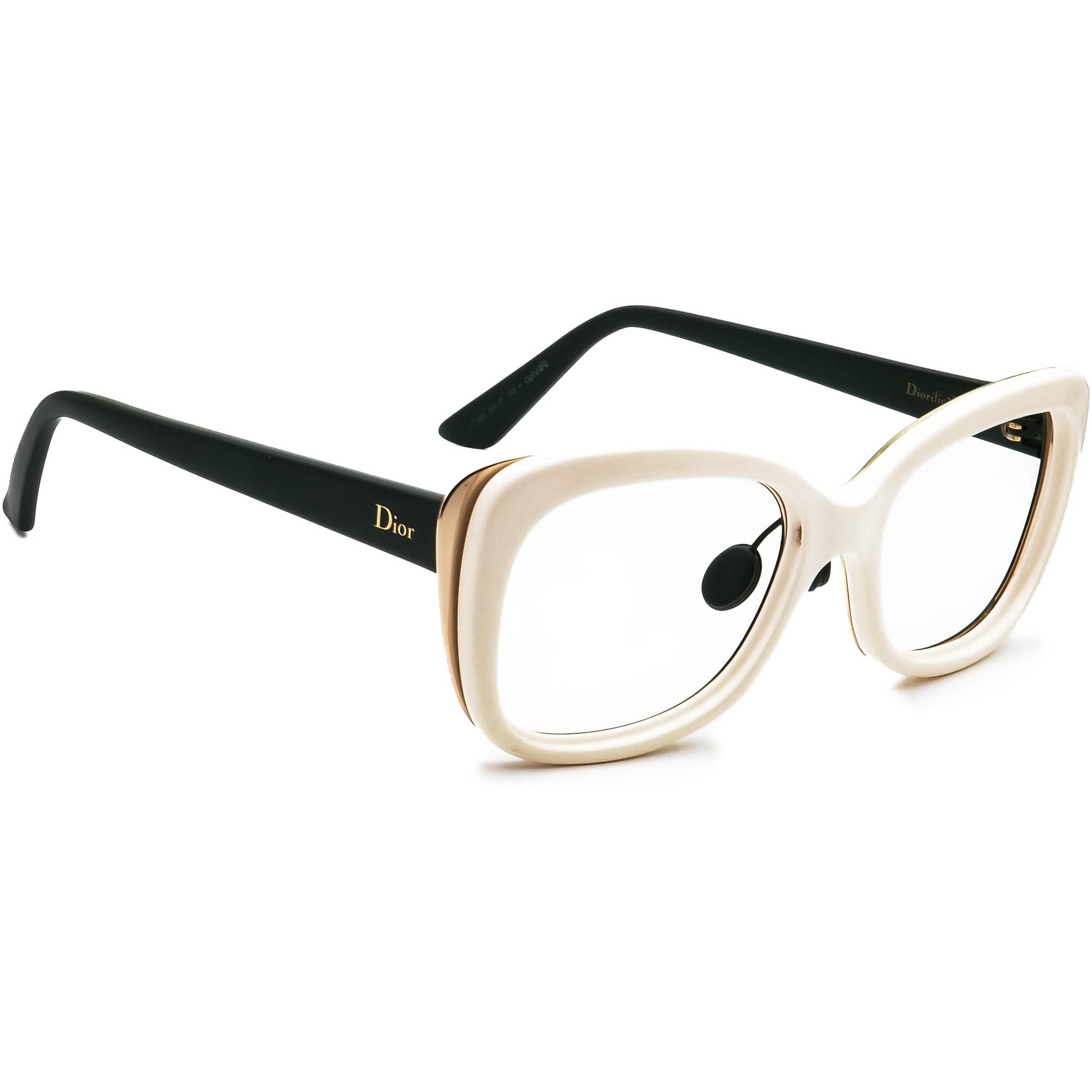 Christian Dior Sunglasses Frame Only Diorific 2N White&Gold