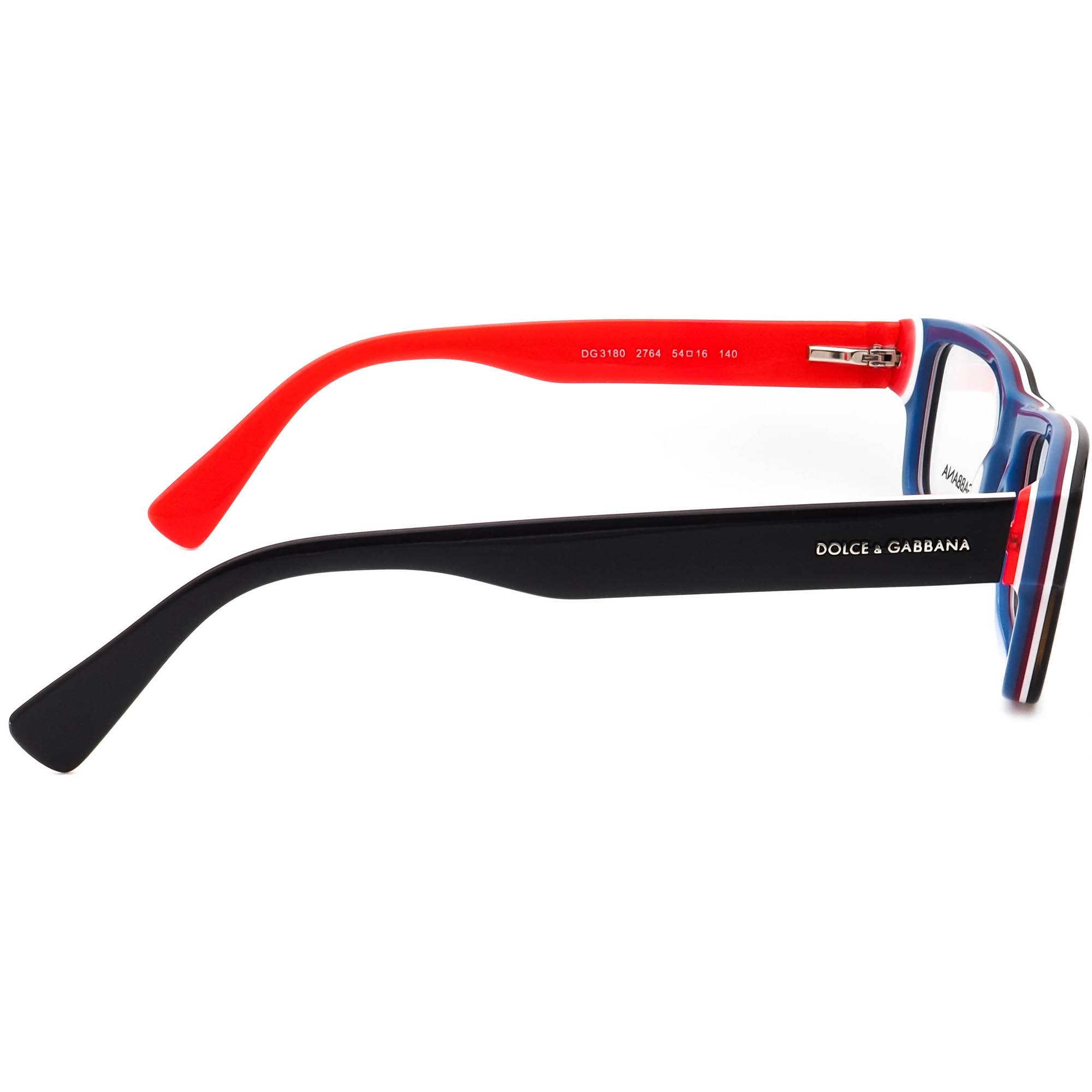 Dolce & Gabbana Eyeglasses DG 3180 2764 Black on White,Red